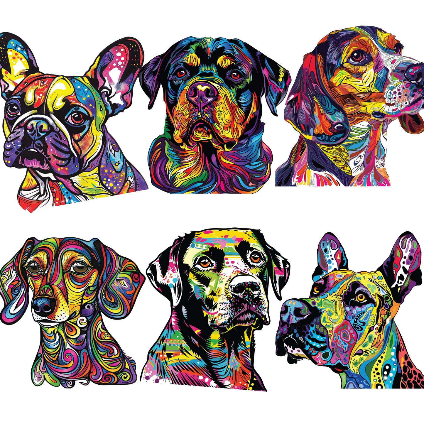 Colorful Dog Decals